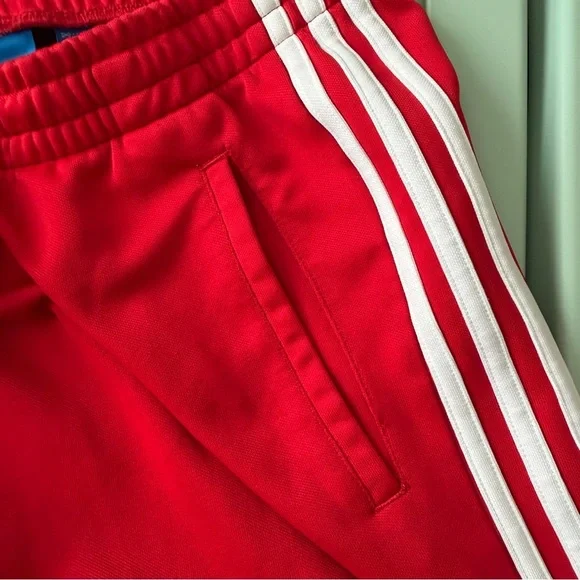Adidas Originals Scarlet Red 3-Stripes Shorts Men’s Large Trefoil Logo - Picture 5 of 12